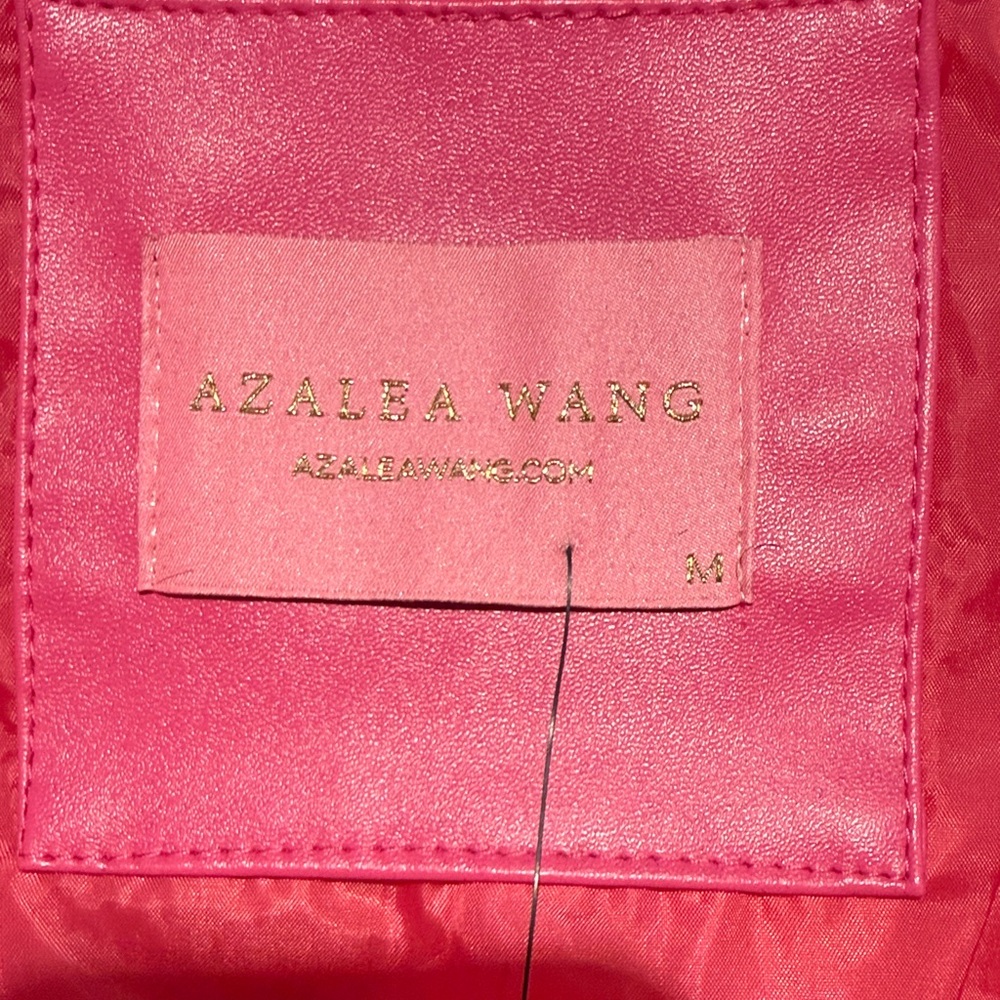 Studded Hot Pink Leather Biker Jacket - Picture 6 of 6